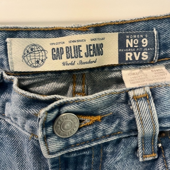 Vintage 90s Light Wash GAP Reverse Fit Ankle Jeans High Rise Tapered Leg Size 10 - Picture 3 of 5